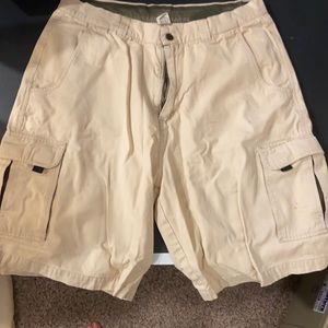 Khaki cargo shorts